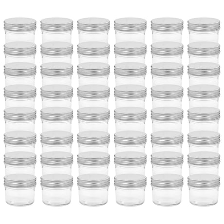Vidaxl jampotten met zilverkleurige deksels 48 st 110 ml glas