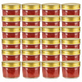 Pots de confiture Vidaxxl avec couvercles dorés 24 pcs 110 ml verre