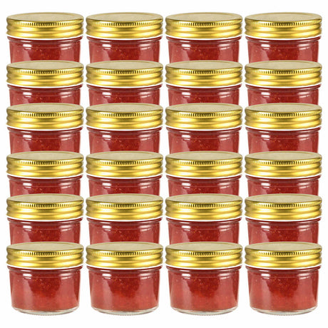 Vidaxl Jams Jars avec couvercles colorants en or 24 st 110 ml de verre