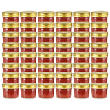 Vidaxl Jams Jars avec couvercles colorants en or 48 PC 110 ml de verre