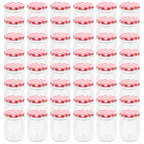 Vidaxl Jams Jars avec couvercles rouges 48 PCS 230 ml de verre