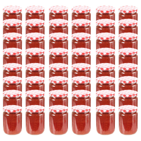 Vidaxl Jams Jars avec couvercles rouges 48 PCS 230 ml de verre