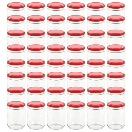 Vidaxl Jams Jars avec couvercles rouges 48 PCS 230 ml de verre