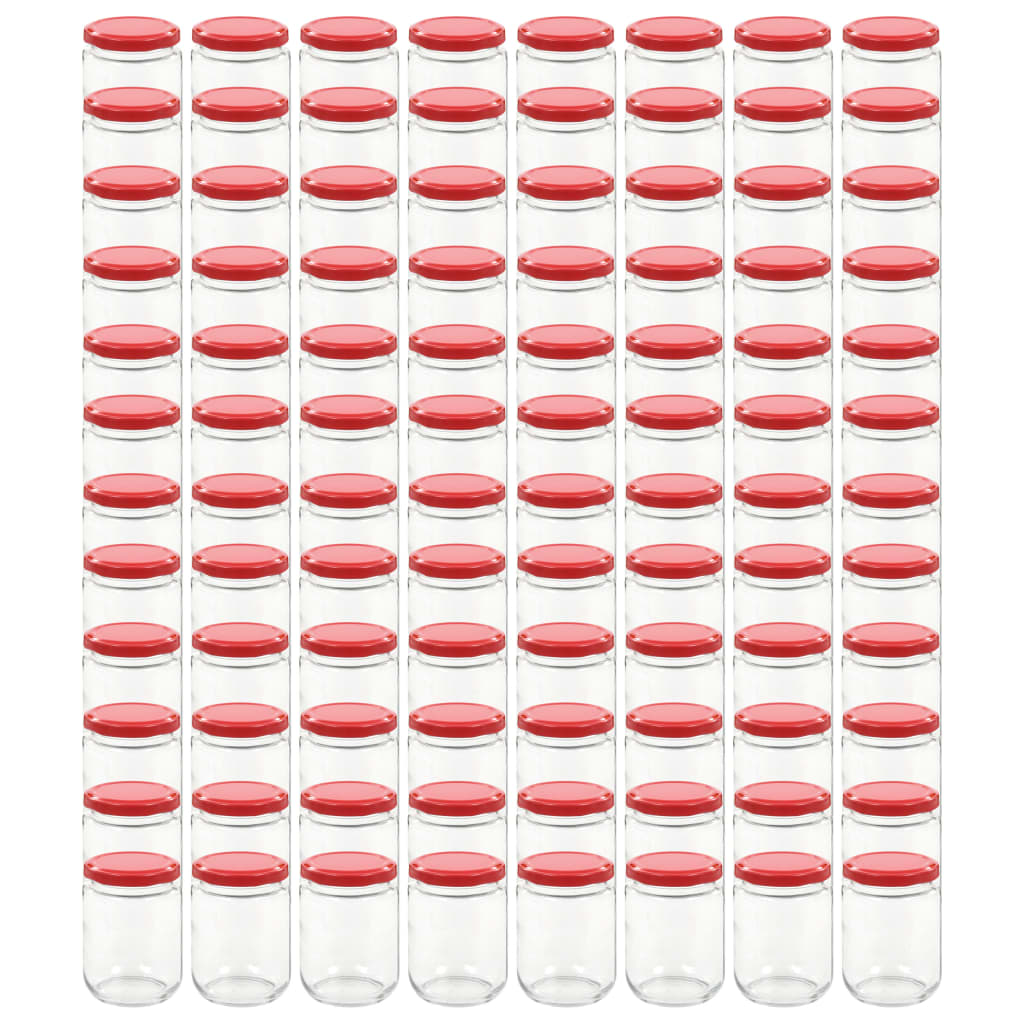 Vidaxl -Marmeladengläser mit roten Deckeln 96 ST 230 ml Glas