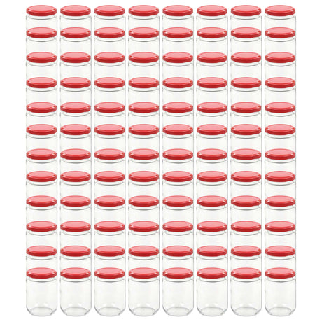 Vidaxl Jams Jars avec couvercles rouges 96 st 230 ml de verre