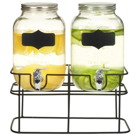 DISTRIBUTIONS DE DUISSEMENT VIDAXL 2 ST avec du verre standard 2 x 4 L