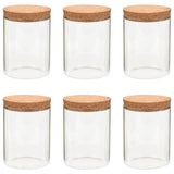 Pots de stockage vidaxl avec couvercle de liège 6 st 650 ml de verre
