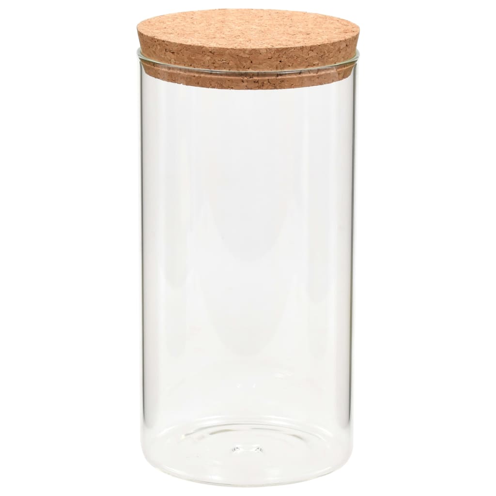 Pots de rangement Vidaxl avec couvercle de liège 6 st 1100 ml de verre