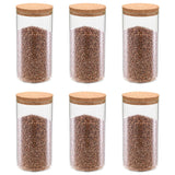 Pots de rangement Vidaxl avec couvercle de liège 6 st 1100 ml de verre