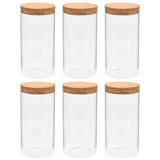 Pots de rangement vidaxl avec couvercle de liège 6 st 1400 ml de verre