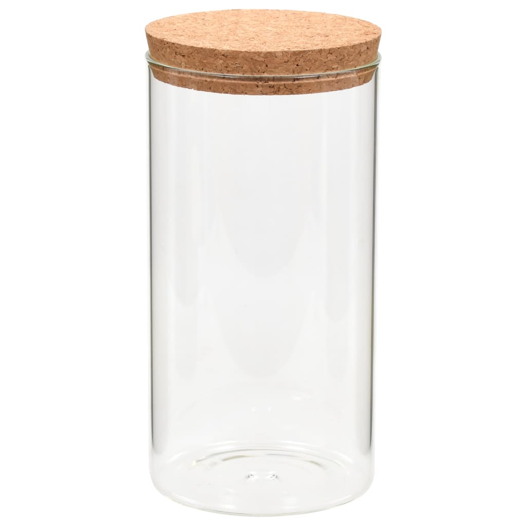 Pots de rangement vidaxl avec couvercle de liège 6 st 1400 ml de verre