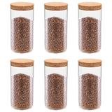 Pots de rangement vidaxl avec couvercle de liège 6 st 1400 ml de verre