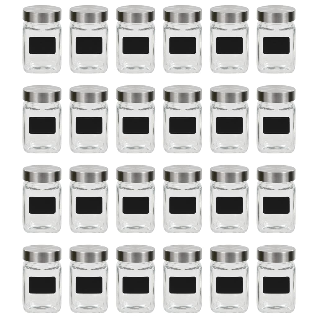 Pots de stockage Vidaxl avec autocollants 24 st 300 ml