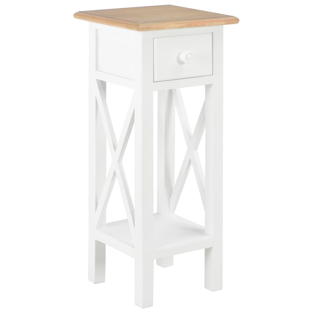 Vidaxl bijzettafel 27x27x65,5 cm hout wit