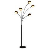 Lampe vidaxl debout 5xe14 200 cm noir et or