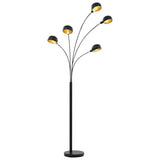 Vidaxl -lampe stående 5xe14 200 cm svart og gull