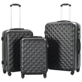 Vidaxl en 3 parties bagages durs Abs Black