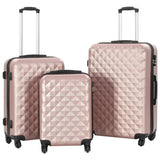 Vidaxl en 3 parties bagages durs ABS Roségoud