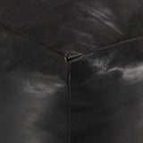 Vidaxl poef 40x40x40 cm echt geitenleer zwart