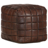 Vidaxl poef 40x40x40 cm echt geitenleer donkerbruin