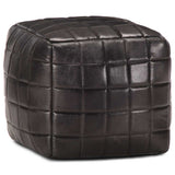 Vidaxl poef 40x40x40 cm echt geitenleer zwart