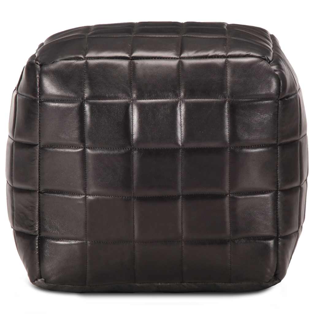 Vidaxl poef 40x40x40 cm echt geitenleer zwart
