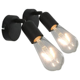 Vidaxl Spotlights 2 ST avec filament Pears 2 W E27 Black