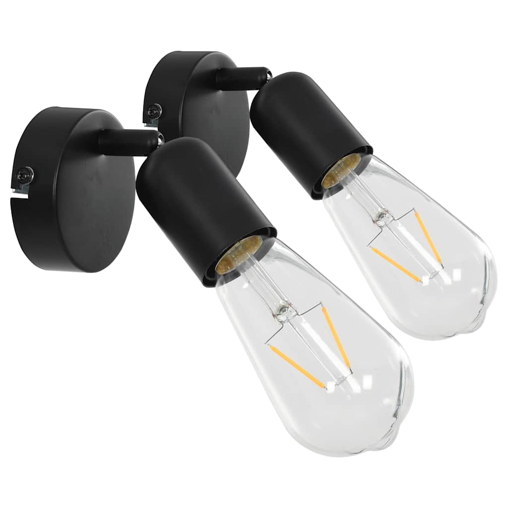 Vidaxl Spotlights 2 ST avec filament Pears 2 W E27 Black