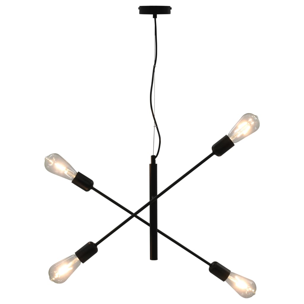 Vidaxl taklampe med filamentpærer 2 w e27 svart