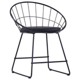 Vidaxl eetkamerstoelen met kunstleren zittingen 2 st staal zwart