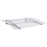 Vidaxl Door auvent 120x90 cm en polycarbonate argent et transparent