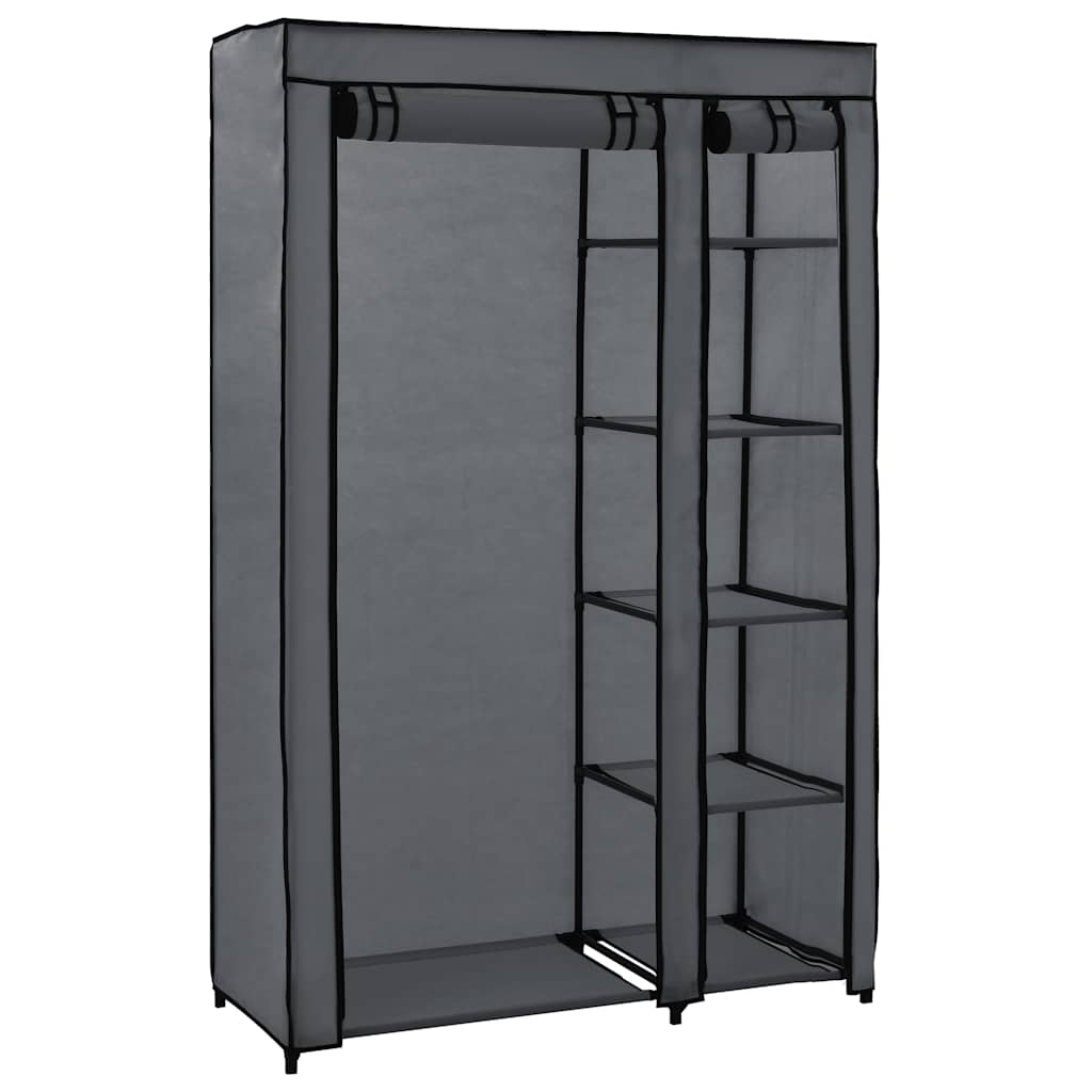 Vidaxl kledingkast opvouwbaar 110x45x175 cm stof grijs