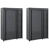 Vidaxl kledingkasten opvouwbaar 2 st 110x45x175 cm stof grijs