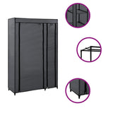 Vidaxl kledingkasten opvouwbaar 2 st 110x45x175 cm stof grijs