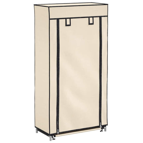 Armoire à chaussures Vidaxl avec couvercle 58x28x106 cm Crème en tissu