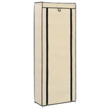 VidaXL shoe cabinet with cover 57x29x162 cm fabric crème