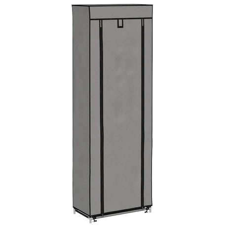 Armoire à chaussures Vidaxl avec couvercle 57x29x162 cm Gray