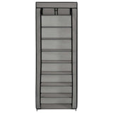 Armoire à chaussures Vidaxl avec couvercle 57x29x162 cm Gray