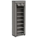 Armoire à chaussures Vidaxl avec couvercle 57x29x162 cm Gray