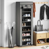 Armoire à chaussures Vidaxl avec couvercle 57x29x162 cm Gray