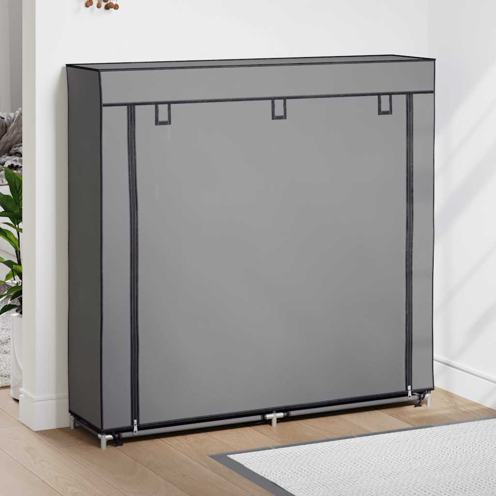 Armoire à chaussures Vidaxl avec couvercle 115x28x110 cm Gris de tissu