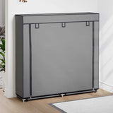 Armoire à chaussures Vidaxl avec couvercle 115x28x110 cm Gris de tissu