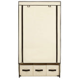 Vidaxl kledingkast 87x49x159 cm stof crème