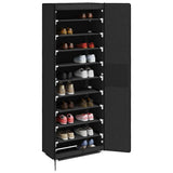 Armoire à chaussures vidaxl 60x30x166 cm tissu noir