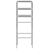 Rack de rangement Vidaxl pour à l'étage à 3 couches 53x28x169 cm de couleur argentée