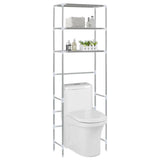 Rack de rangement Vidaxl pour à l'étage à 3 couches 53x28x169 cm de couleur argentée