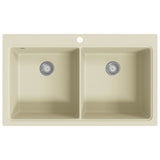 Vidaxl Sink Double Bins Granit Beige