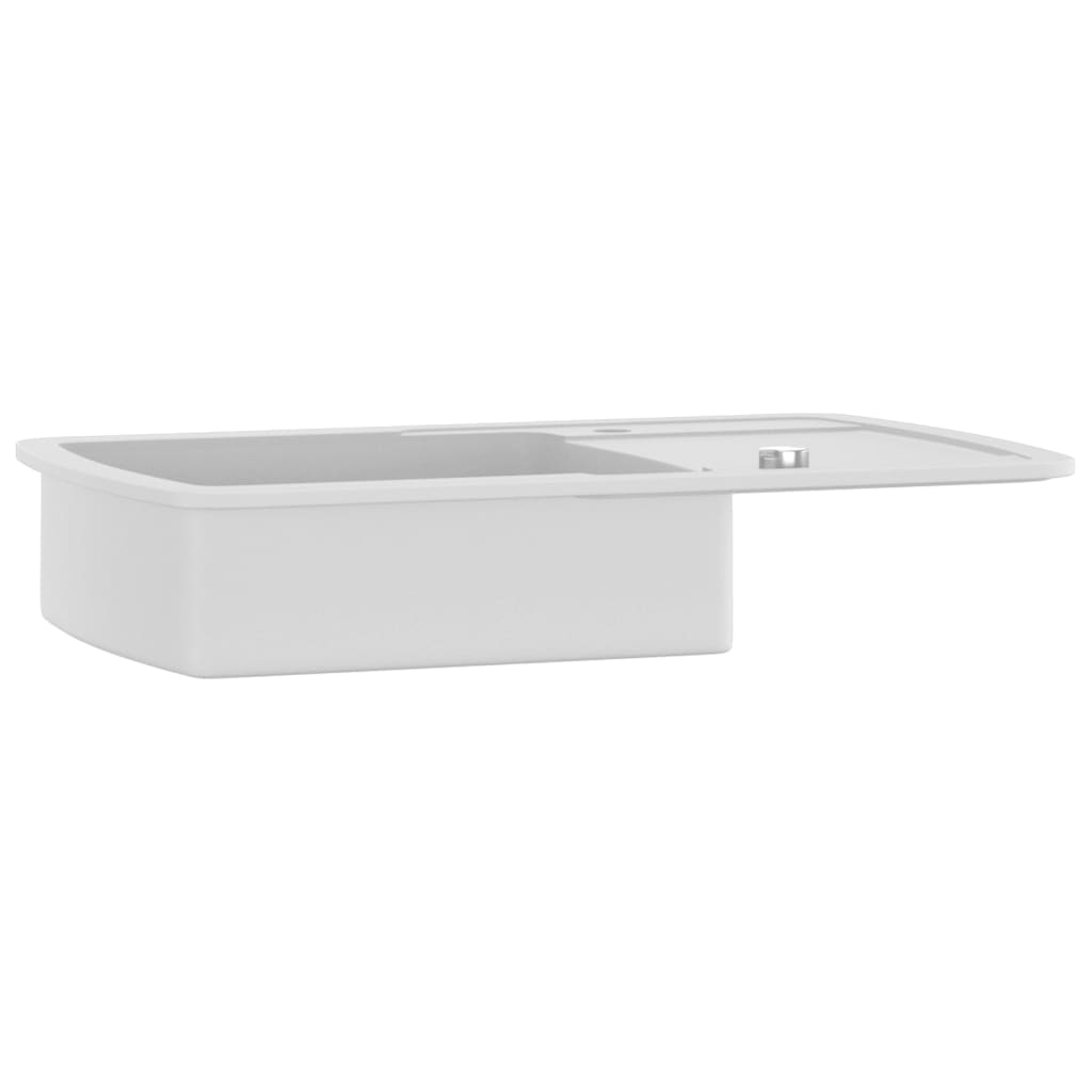 Vidaxl Sink Single Bowl z granitu białego