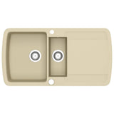 Vidaxl puits doubles bacs beige granit