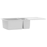 Vidaxl Sink Double Bins Granite White